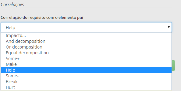 Definindo correlações com o elemento pai (Imagem)